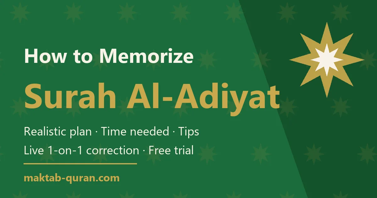 How to memorize Surah Al-Adiyat — daily plan and time needed