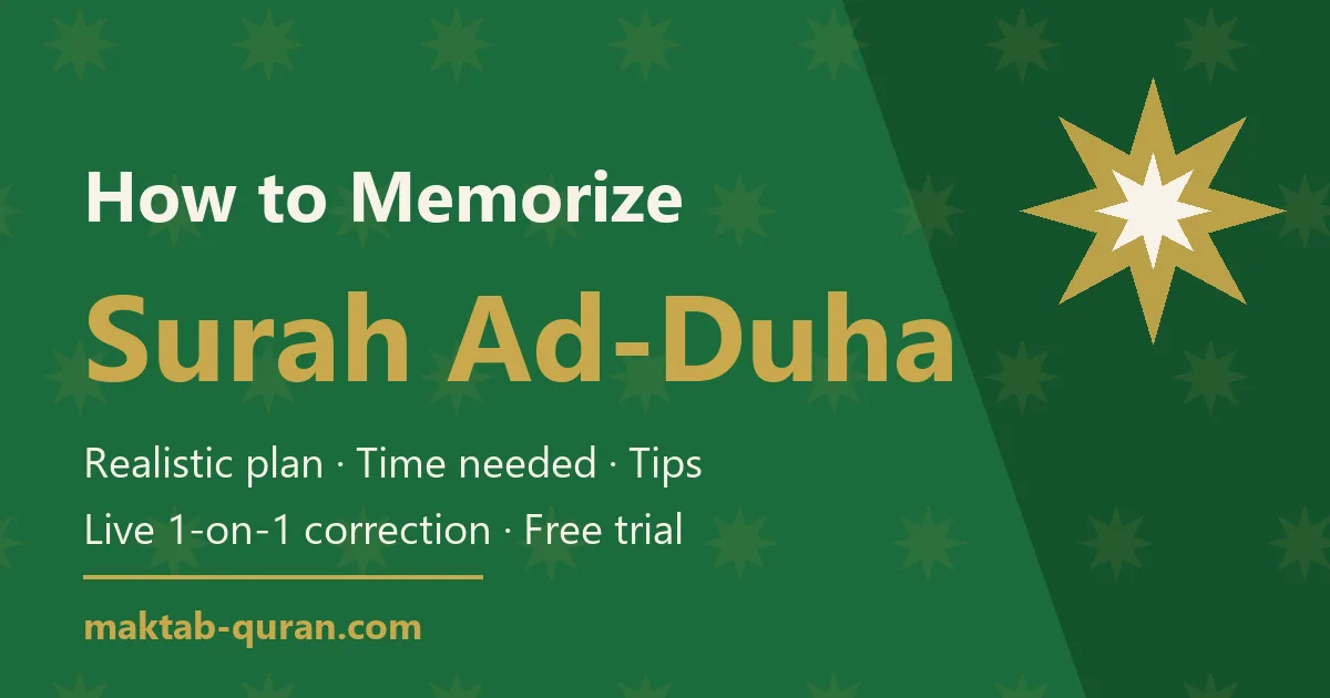 How to memorize Surah Ad-Duha — daily plan and time needed