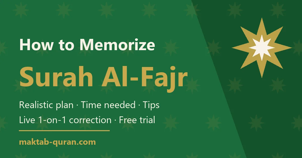 How to memorize Surah Al-Fajr — daily plan and time needed