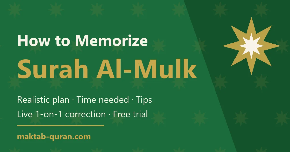 How to memorize Surah Al-Mulk — daily plan and time needed
