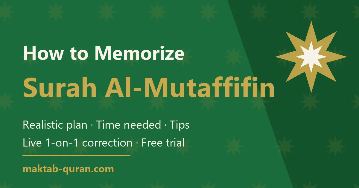 How to memorize Surah Al-Mutaffifin — daily plan and time needed