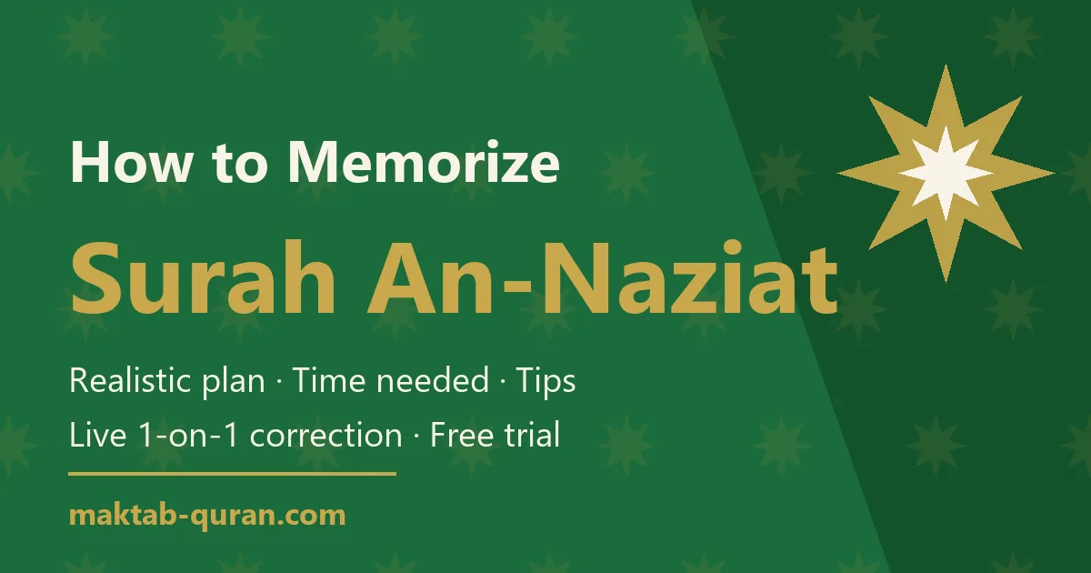 How to memorize Surah An-Naziat — daily plan and time needed