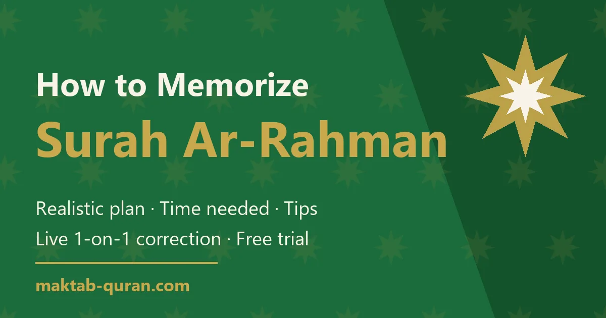 How to memorize Surah Ar-Rahman — daily plan and time needed