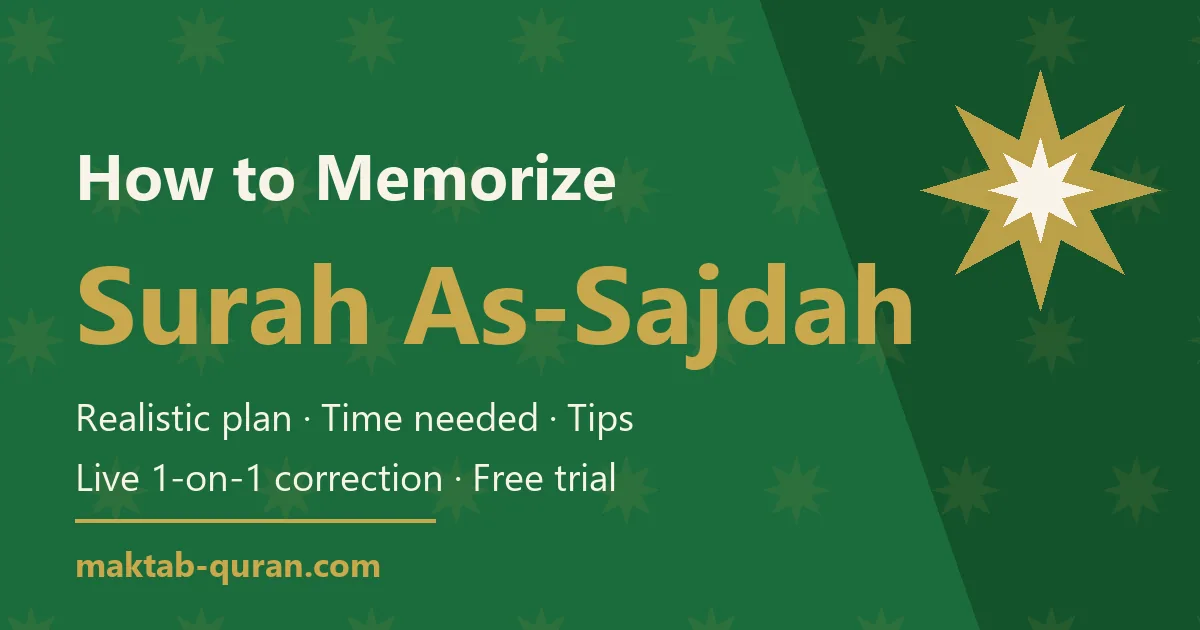How to memorize Surah As-Sajdah — daily plan and time needed