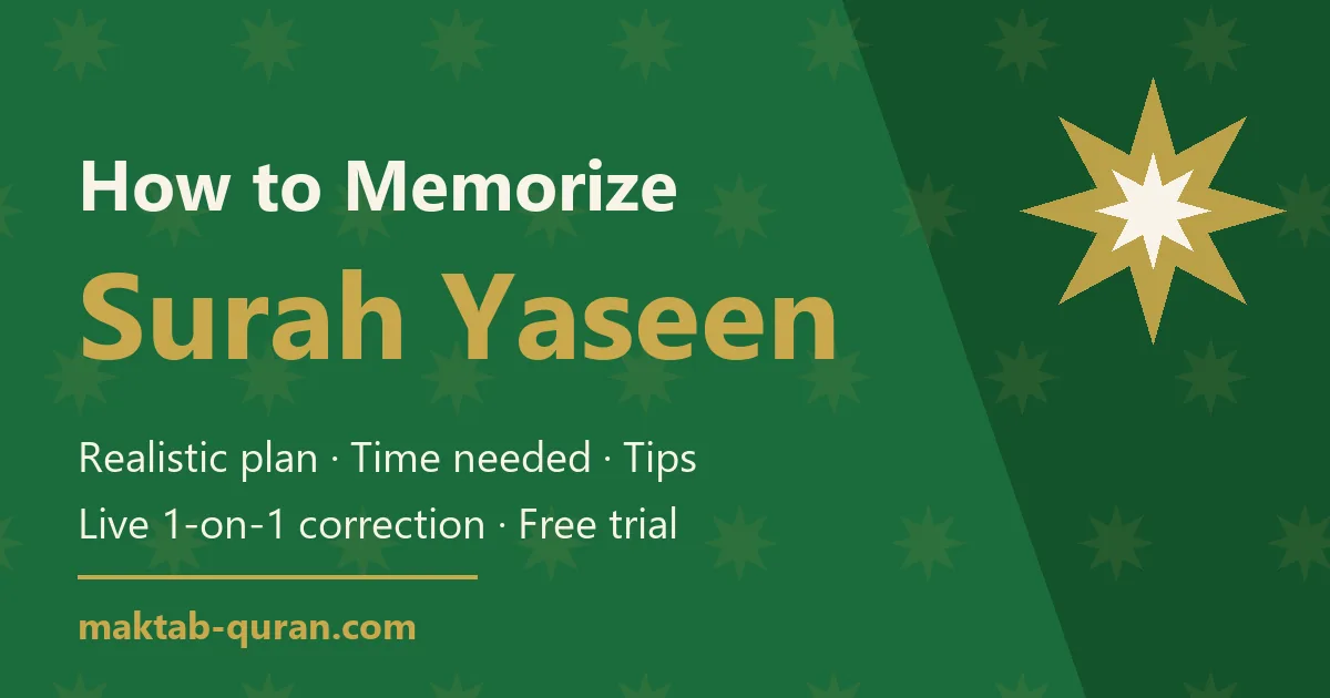 How to memorize Surah Yaseen — daily plan and time needed