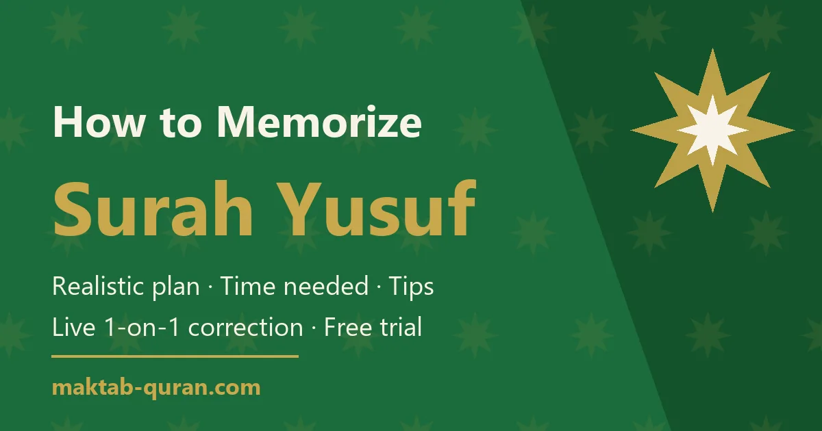 How to memorize Surah Yusuf — daily plan and time needed