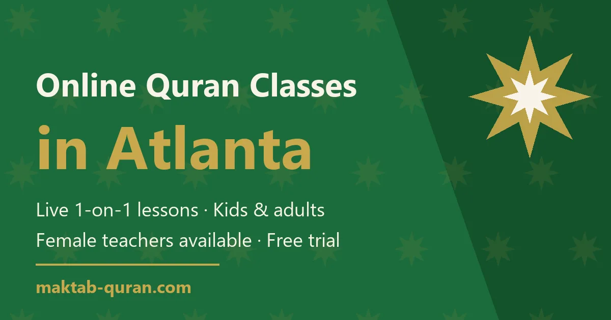 Online Quran classes in Atlanta — live one-to-one lessons for kids and adults with Maktab Quran